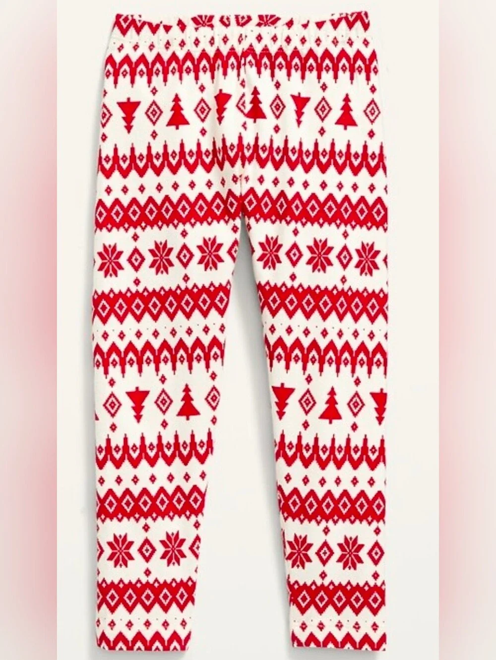 Old Navy Red and White Fair Isle Leggings